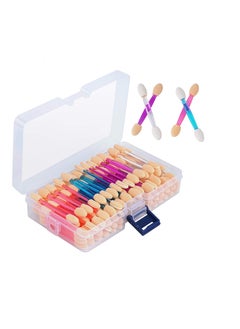 Cuttte Cuttte 120PCS Disposable Dual Sides Eye Shadow Sponge Applicators with Container, 4 Colors Eyeshadow Brushes Makeup Applicator  - Image 1