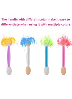 Cuttte Cuttte 120PCS Disposable Dual Sides Eye Shadow Sponge Applicators with Container, 4 Colors Eyeshadow Brushes Makeup Applicator  - Image 3