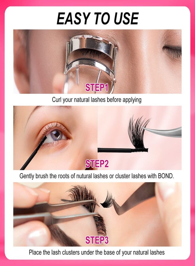 FADVAN غراء رموش الكلاستر، ماسكارا لاصق رموش لاصقة فردية تدوم طويلاً مقاومة للماء خالية من اللاتكس تثبيت قوي لمدة 72 ساعة لتطبيق رموش DIY بواسطة FADVAN (أسود، 5 مل) - Image 5