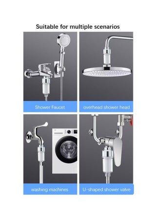 Shower filter for removing chlorine and fluorine deposits showerhead filter, helps reduce dry skin and dry hair dryness and itching problems, suitable for showerheads, washing machines, overhead showers, easy to install - view 2