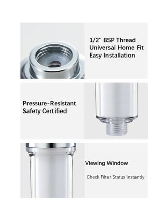 Shower filter for removing chlorine and fluorine deposits showerhead filter, helps reduce dry skin and dry hair dryness and itching problems, suitable for showerheads, washing machines, overhead showers, easy to install - view 5