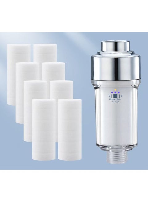 Shower filter for removing chlorine and fluorine deposits showerhead filter, helps reduce dry skin and dry hair dryness and itching problems, suitable for showerheads, washing machines, overhead showers, easy to install