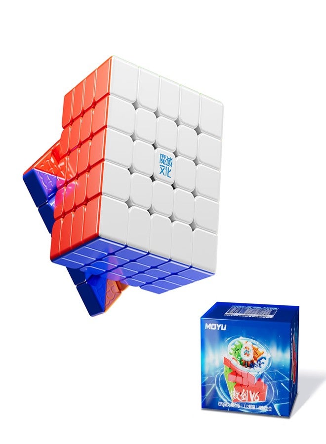 مو يو مكعب السرعة المغناطيسي Moyu Aochuang V6 5x5 بدون ملصقات ومطلي بالأشعة فوق البنفسجية، مكعب احترافي 5 × 5، 112 مغناطيس، تصميم مضاد للالتصاق، مكعب مغناطيسي مرن قابل للتعديل (مساران + طلاء بالأشعة فوق البنفسجية) - Image 2