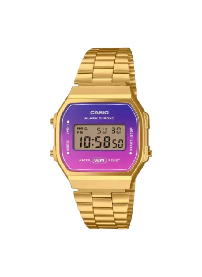 كاسيو Unisex Digital Display Watch With Gold Stainless Steel Strap - A168WERG-2ADF