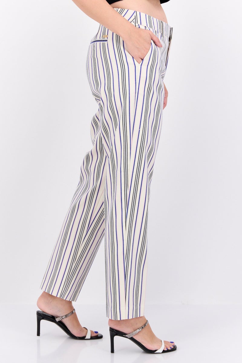 Scotch & Soda Women Regular Fit Stripe Lowry Slim Leg Pants, Multicolor - Image 3