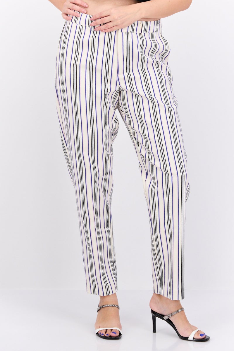 Scotch & Soda Women Regular Fit Stripe Lowry Slim Leg Pants, Multicolor - Image 1