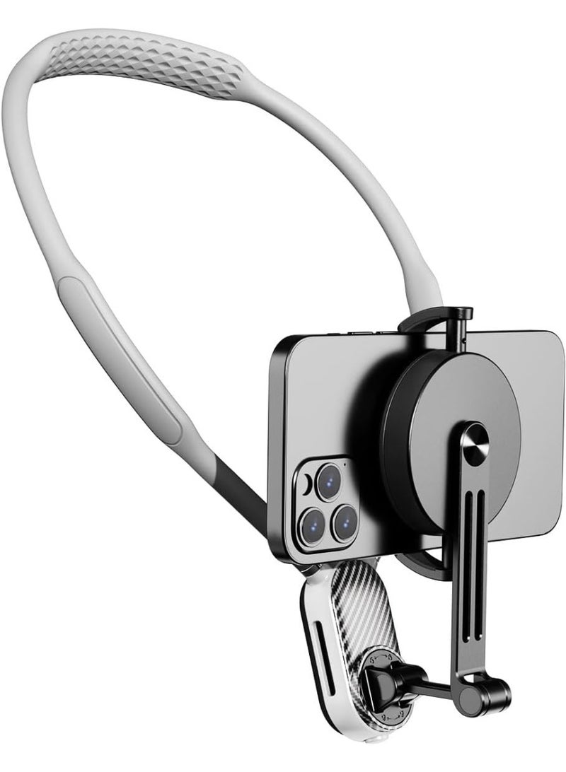 Magnetic Neck Mount for Phones, POV Phone Holder Hand Free Chest Stand Video Recording Vlog for iPhone 16 15 14 13 Android Phones - Image 1