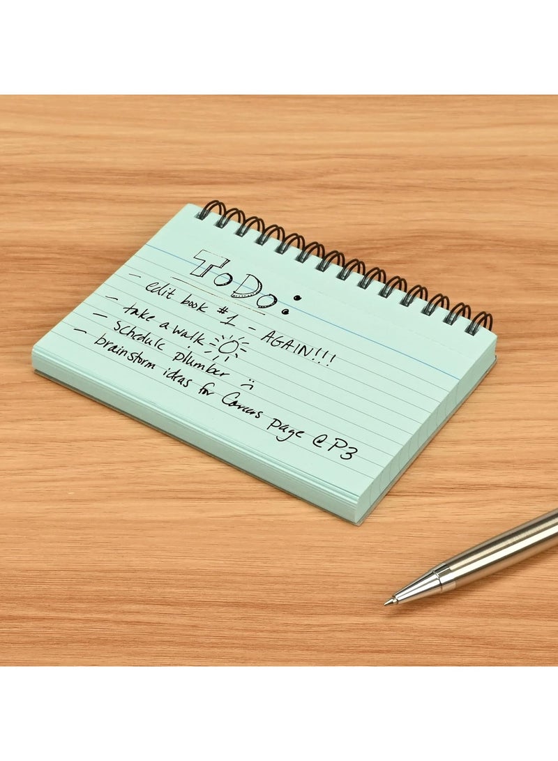 FIS® Ruled Record Cards, Size:5"x3" Inches (127x76mm), Double Loop Spiral Binding, Two Sides Single Ruled, 180gsm, Perforated, 50 Sheets Per Pad, Packet of 3 Pieces, Blue Color -FSIC53-180SPBL-3 - Image 3