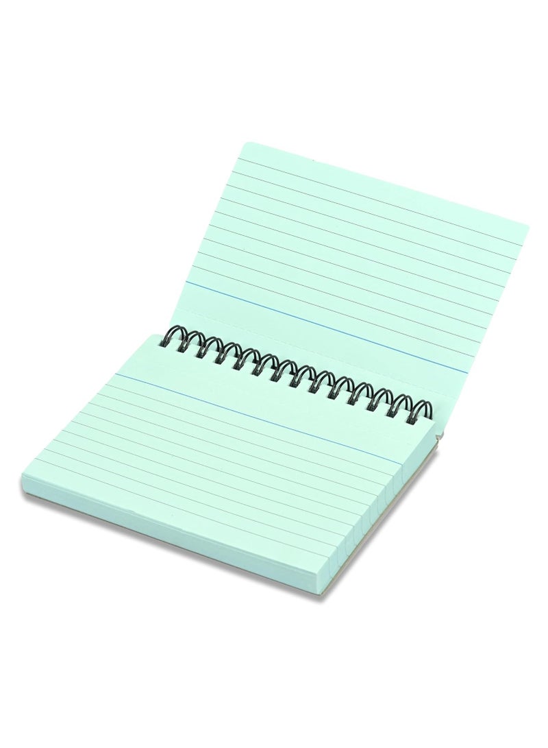 FIS® Ruled Record Cards, Size:5"x3" Inches (127x76mm), Double Loop Spiral Binding, Two Sides Single Ruled, 180gsm, Perforated, 50 Sheets Per Pad, Packet of 3 Pieces, Blue Color -FSIC53-180SPBL-3 - Image 4