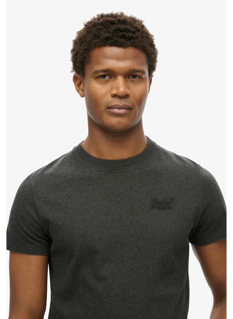Superdry Raven Black Marl Essential Logo Emb Tee for Men | Best Price UAE
