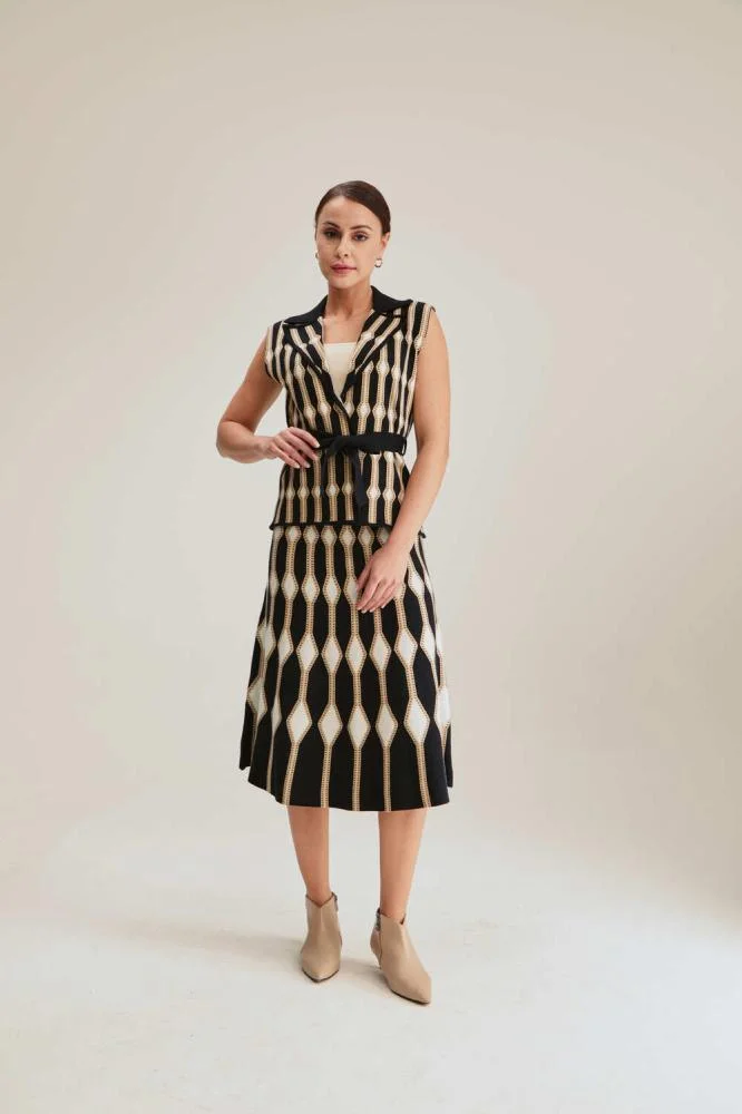 Tenda Midi Skirt with Geometric Patterns Multicolor