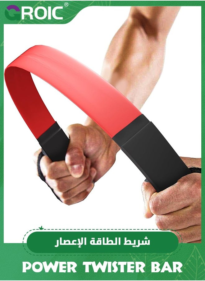 GROIC Power Twister Bar, Arm Workout Equipment, Elastic Fitness Body Bars, Chest Exerciser Arm Upper Body Strength Training Workout Heavy Duty Arm & Chest Builder, Strength Training Stick (Red,30kg)  - Image 1