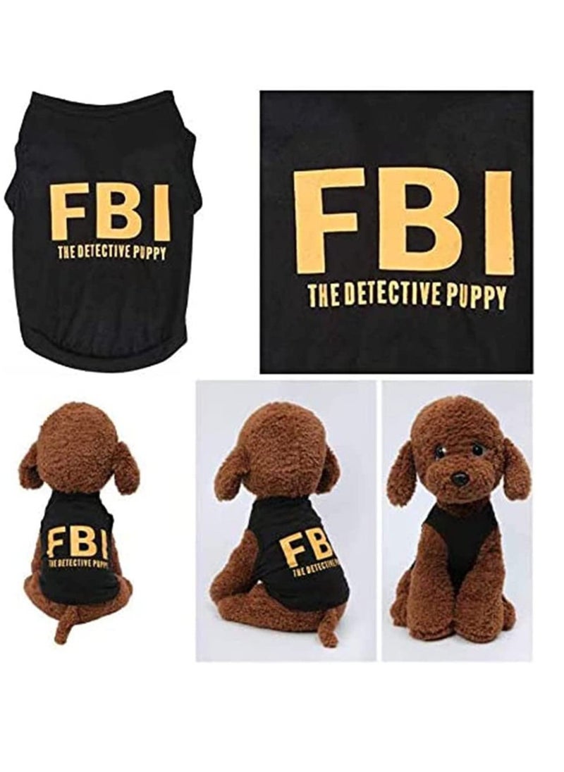 4 Pack Pet Clothing for Small Dogs and Cats Winter and Summer Outfits for Chihuahua and Yorkies Funny T-Shirt Vest Black Security Apparel Gift  - Image 2