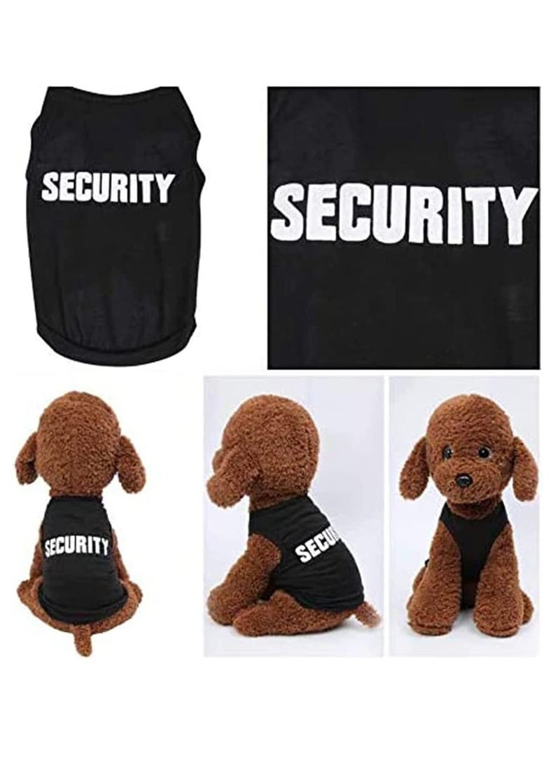 4 Pack Pet Clothing for Small Dogs and Cats Winter and Summer Outfits for Chihuahua and Yorkies Funny T-Shirt Vest Black Security Apparel Gift  - Image 4
