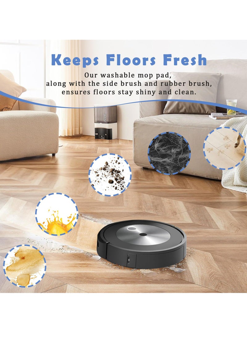 5 Pack i5 Replacement Mop Pads Washable and Reusable Mop Pads Premium Microfiber Mop Pads Replacement for iRobot Roomba Combo i5 i5+ j5 j5+ Robot Vacuum Cleaner Eco Friendly and Reusable
