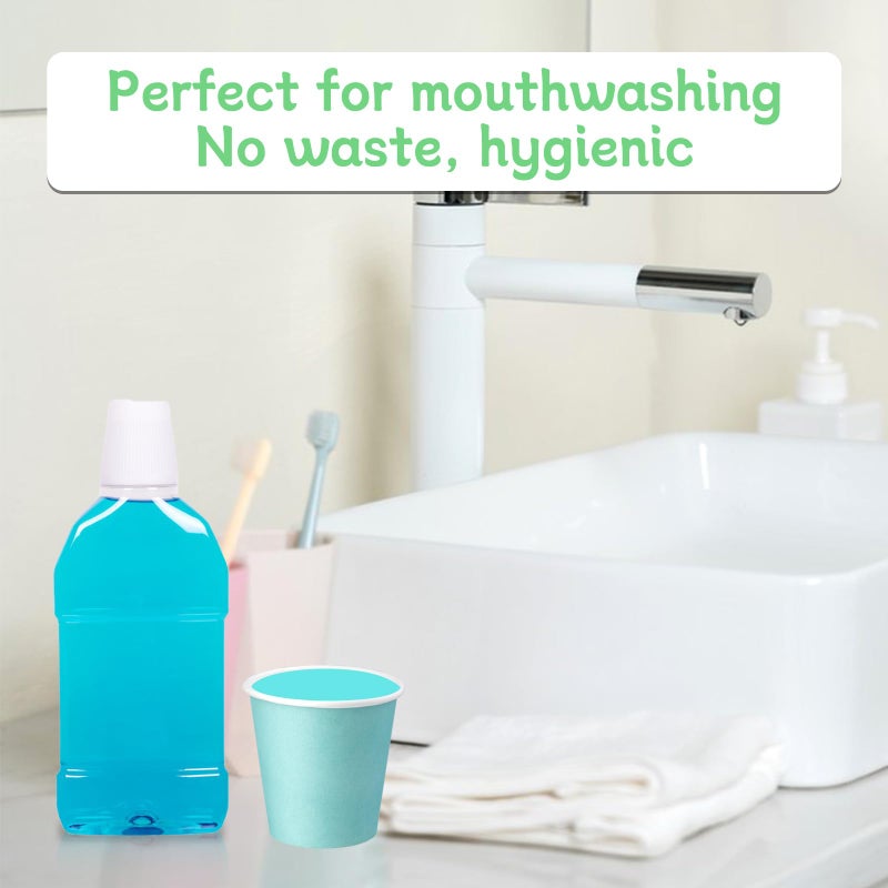 Iuuidu 3oz Blue Bathroom Paper Cups - 100 Pack Small Mouthwash Cups for Home  Office  Wedding  Travel - Image 2