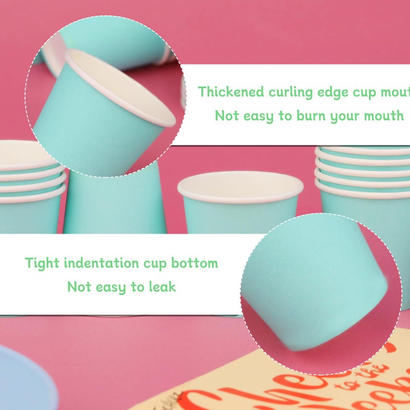 Iuuidu 3oz Blue Bathroom Paper Cups - 100 Pack Small Mouthwash Cups for Home  Office  Wedding  Travel - Image 3