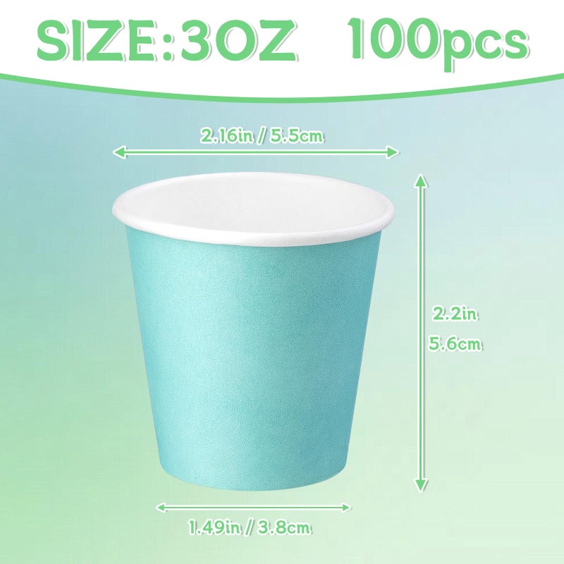Iuuidu 3oz Blue Bathroom Paper Cups - 100 Pack Small Mouthwash Cups for Home  Office  Wedding  Travel - Image 1
