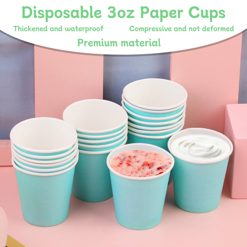 Iuuidu 3oz Blue Bathroom Paper Cups - 100 Pack Small Mouthwash Cups for Home  Office  Wedding  Travel - Image 4