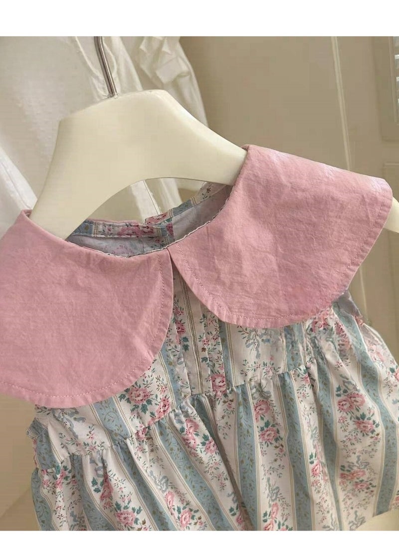 timo فستان صيفي صيني مزهر للفتيات، فستان أميرة عتيق وعصري للفتيات الصغيرات - Image 4