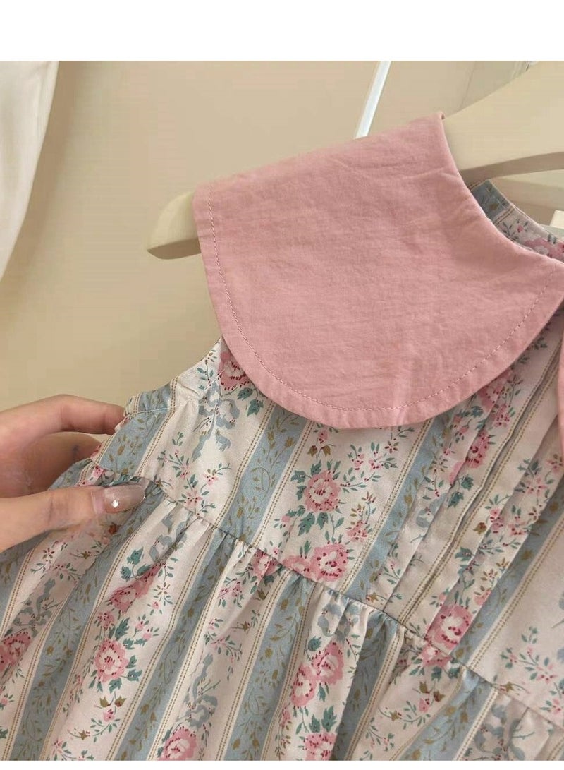 timo فستان صيفي صيني مزهر للفتيات، فستان أميرة عتيق وعصري للفتيات الصغيرات - Image 2