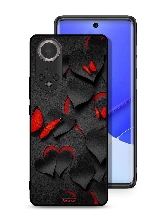 Tolwak غطاء حماية لهاتف Honor 50 بنمط قلوب وفراشات - Image 1