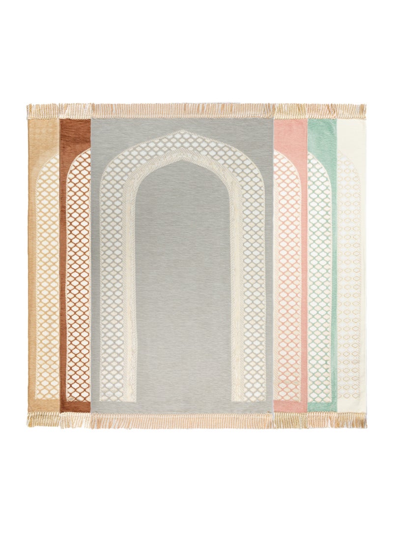 الحرائر  سجادة صلاة من نسيج الشانيل مبطنة عالية الجودة بتصاميم وزخارف هندسية إسلامية عصرية مقاس 120X70 سم - Image 3