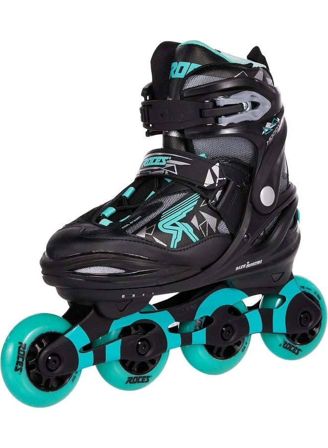 Roces MOODY Inline Skates – Black/Aqua | Adjustable Kids Skates with Comfortable Padding & Durable Frame - Image 1