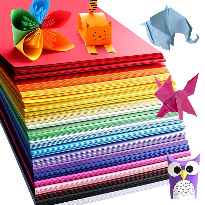 MIDUOLE Origami Paper, Pack of 200 Sheets - 20 Vivid Colors - Double Sided - 6 Inch Square, Easy Fold Paper for Kids Adult Beginners Training Arts & Crafts Projects. - Image 1