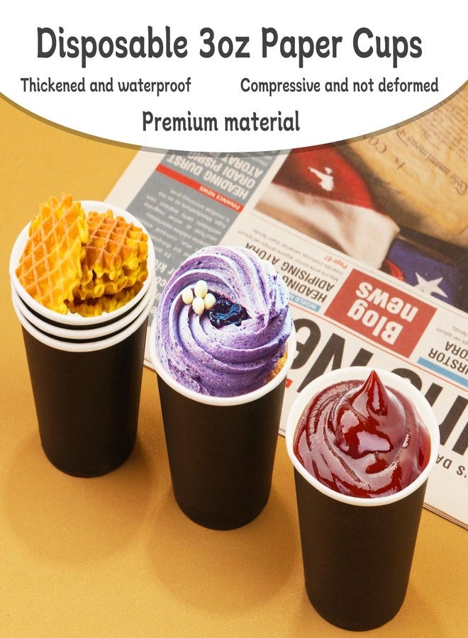 Iuuidu 3 oz Paper Cups, 100 Pack Black Bathroom Cups, 3 oz Mouthwash Cups Small Disposable Cups, Bath Paper Cups for Home, Office, Wedding, Travel - Image 5