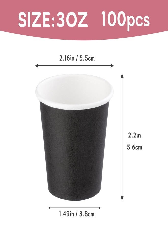 Iuuidu 3 oz Paper Cups, 100 Pack Black Bathroom Cups, 3 oz Mouthwash Cups Small Disposable Cups, Bath Paper Cups for Home, Office, Wedding, Travel - Image 2