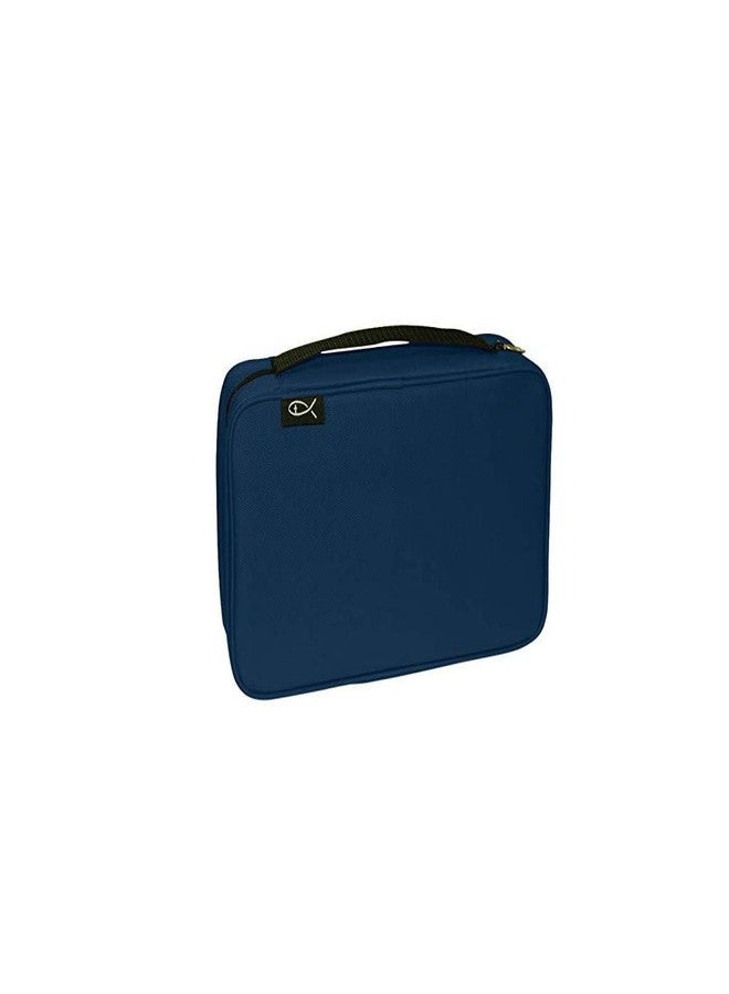 Divinity Boutique Canvas Bible Case - Navy Blue Bible Cover for Men and Women - Fabric Zippered Bag with Pockets for Compact, X and XX-Large Books - Image 1