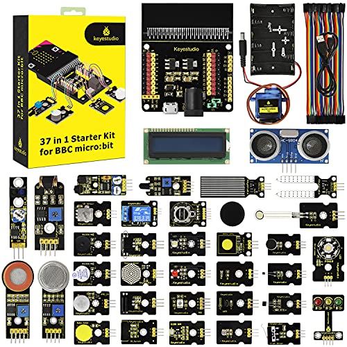 KEYESTUDIO 37 Sensors in 1 Box Starter Kit for BBC Micro bit with Tutorial (Without Microbit Board), Compatible with V1.5, V2 Microbit Sensor Kit Accessories Programming Electronics for Teens Adults - Image 1