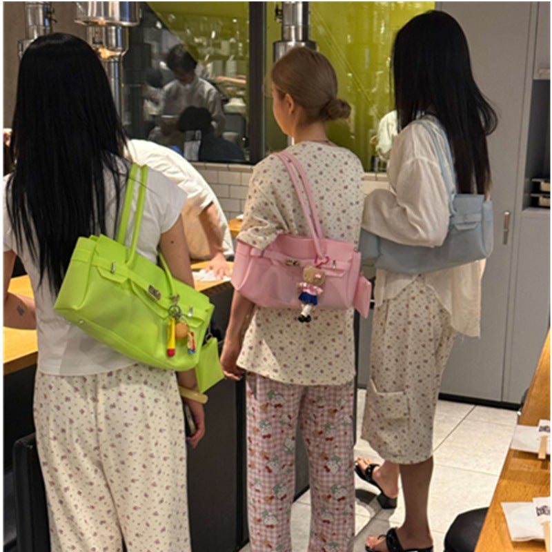 Women's PVC Jelly Kelly Style Shopper Tote in Macaron Colors - Image 3
