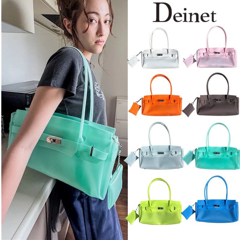 Women's PVC Jelly Kelly Style Shopper Tote in Macaron Colors - Image 1