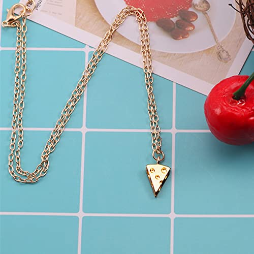 YOIVY Best Friend Cheese Pizza Pendant Necklace Crystal Charm BFF Friendship Matching Necklace Set Gift for Friends Unisex (Golden Cheese (8 Pcs)) - Image 3