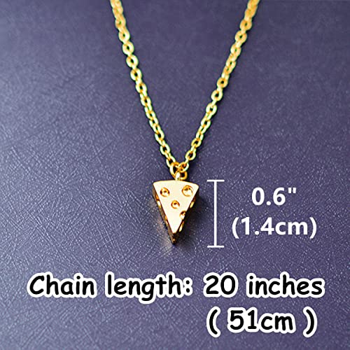 YOIVY Best Friend Cheese Pizza Pendant Necklace Crystal Charm BFF Friendship Matching Necklace Set Gift for Friends Unisex (Golden Cheese (8 Pcs)) - Image 4