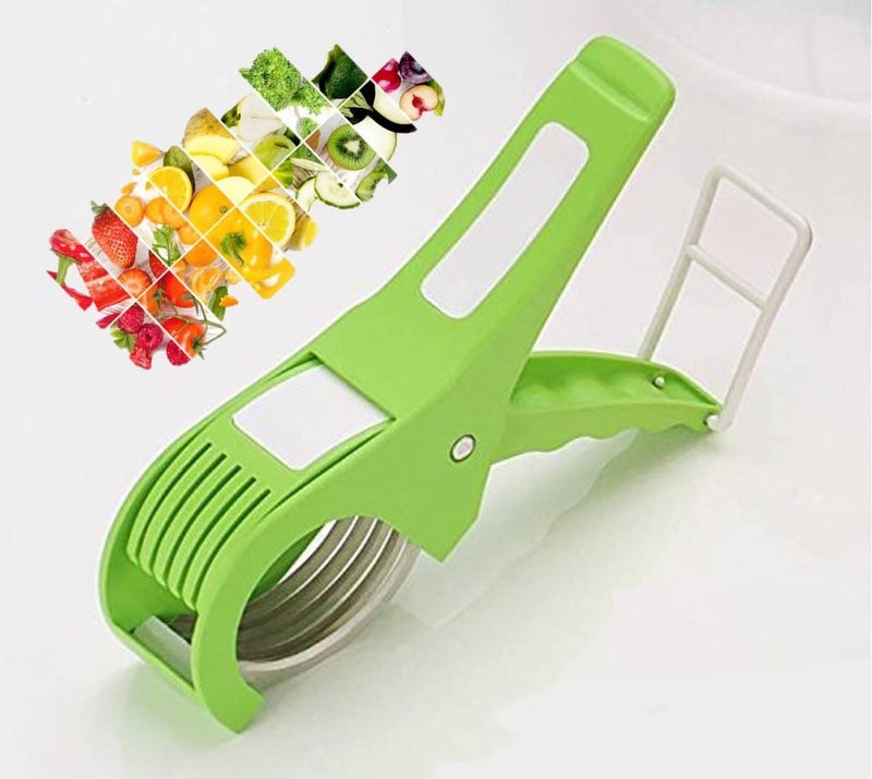RIOMAX Plastic Vegetable Cutter Vegetable Chopper Veg Cutter Bhindi Cutter Multi Cutter (Green) - Image 2