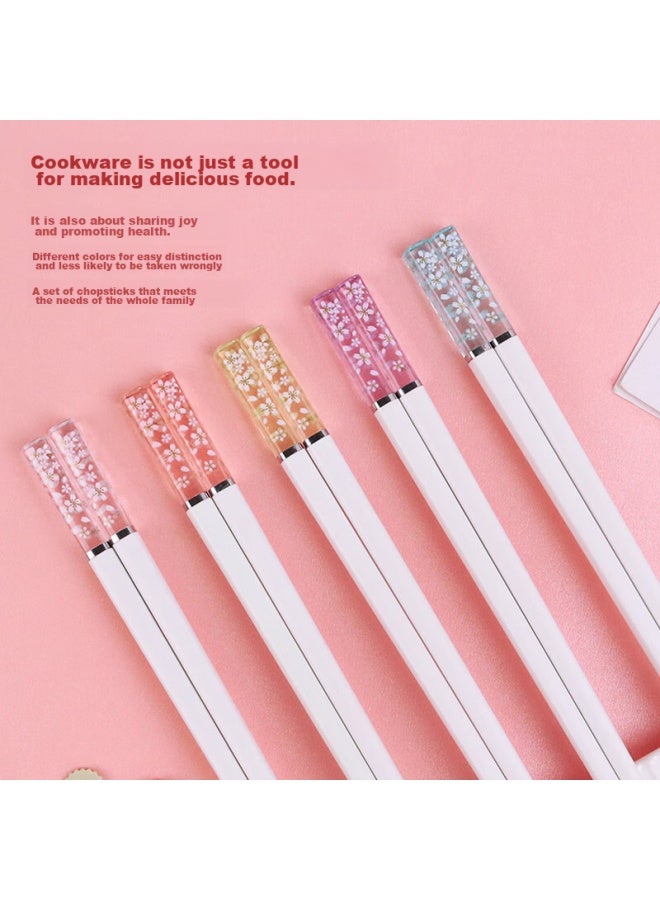 TANG CHOPSTICKS Tang Zong Kuai, Imperial Concubine Alloy Chopsticks 5 Pairs Set, For Home, Hotel, And Commercial Use, Heat-resistant Chopsticks Tableware Set C2601 - Image 2