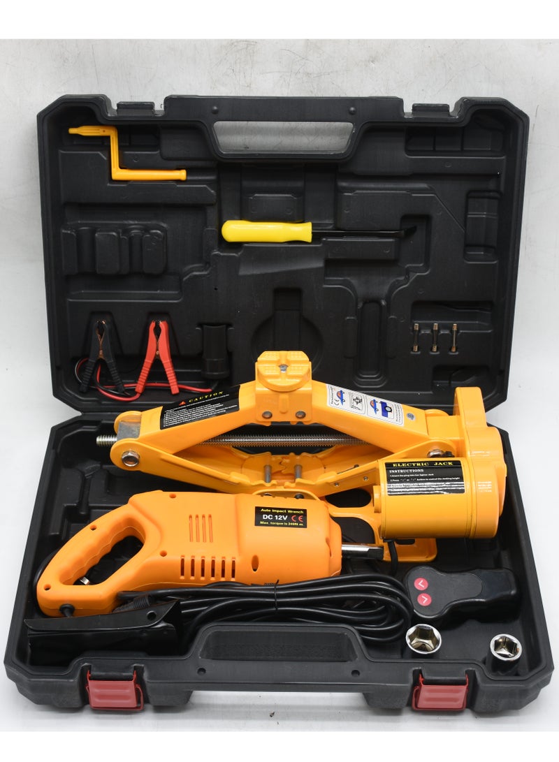 Gasin 5 Ton 12V Electric Hydraulic Jack Kit with Impact Wrench and Battery Clamps – Ideal for SUV & Car Tire Replacement  - Image 1
