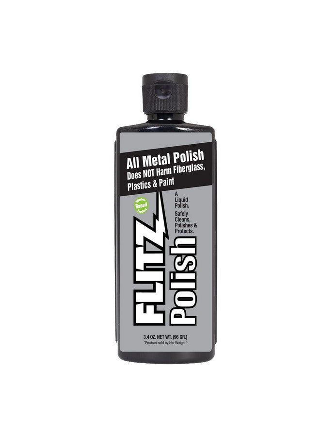 Flitz Metal Polish And Cleaner Liquid For All Metal, Also Works On Plastic, Fiberglass, Aluminum, Jewelry, Sterling Silver: Great For Headlight Restoration And Rust Remover, 3.4 Oz - Image 1