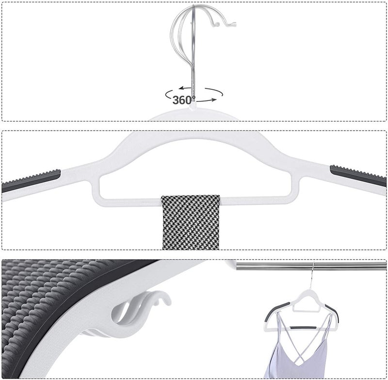 HOLLIO Plastic Hangers Heavy Duty Clothes Hangers with Non-Slip Pads Space Saving 0.2" Thickness Super Lightweight Organizer Clothes Hanger for Wardrobe,Multi Purpose Use for Clothing Hanging (22) - Image 4