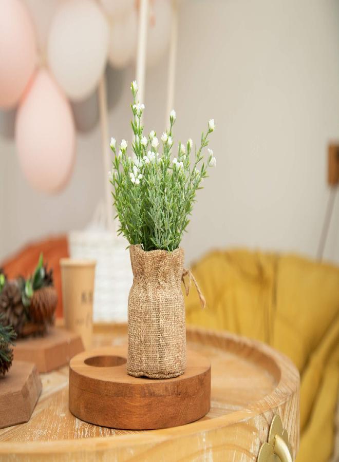 Velener Babys Breath Artificial Flowers in Small Burlap Bag Vases 3Pcs -Gypsophila Faux Flowers Farmhouse Home Coffee Table Bookshelf Office Desk Decorations Kitchen Dining Room Fake Plants Indoor - Image 2