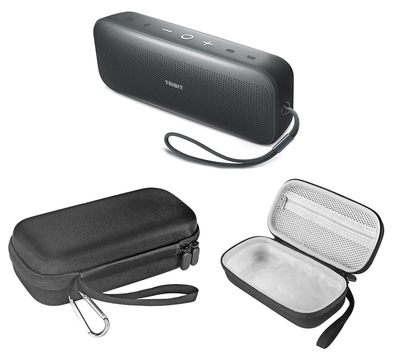 Vertus حقيبة تخزين محمولة، غطاء حقيبة سفر لمكبر الصوت بلوتوث Tribit StormBox Flow (صلب|أسود) - Image 1