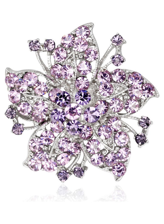 NIBEMINENT Fashion Rhinestone Flower Scarf Brooch Pin 