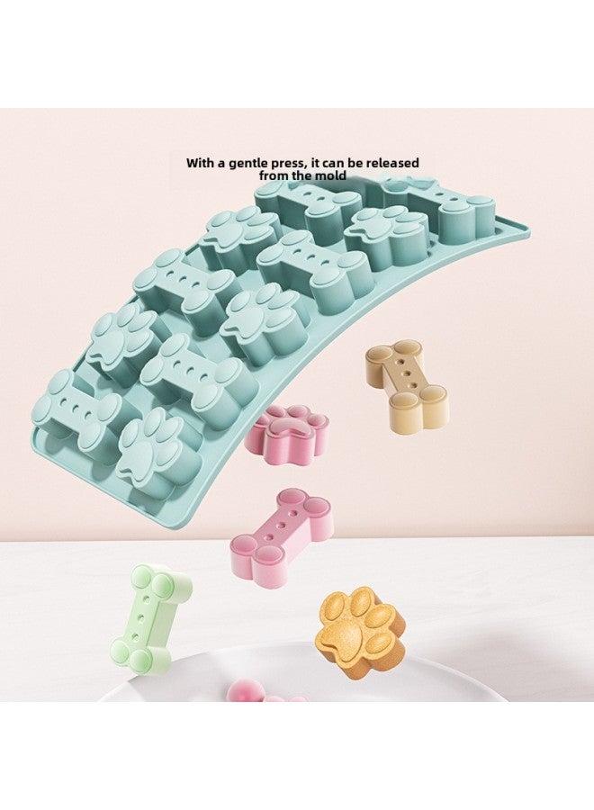 Silicone Pet Cake Mold Fish Bone Caterpillar Dog Footprint Chocolate Mold Pet Cookie Mold DIY Ice Cake-Color:YH1124 Pink - Image 5