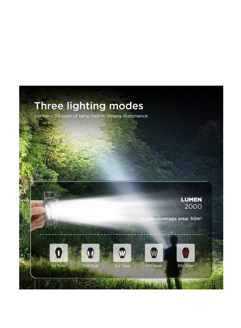 COB Work Light, Portable Waterproof Small Led Keychain Flashlights, Rechargeable Cob Keychain Light, Collapsible Bracket and Strong Magnet, Perfect for Night Running, Camping - Image 4