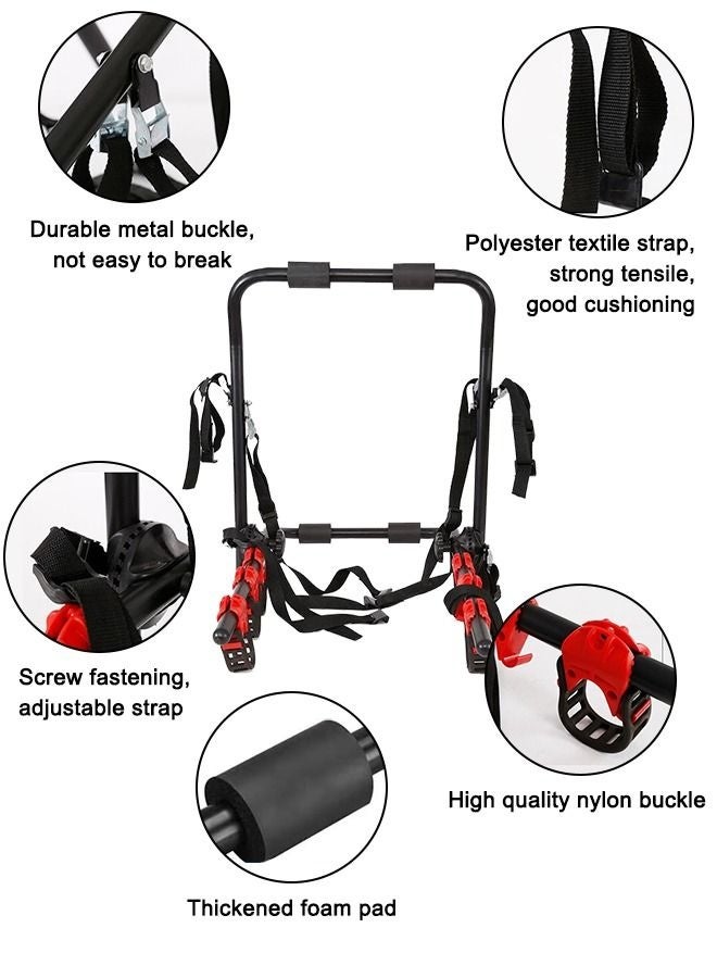Bukela Heavy Duty 3-Bike Carrier Rack | Double Safety Folding Adjustable Bicycle Mount for Car, Truck & SUV | High Capacity Bike Transport Rack - Image 3