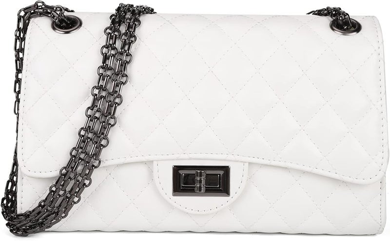 Gladdon Quilted Crossbody Purse for Women Trendy Ladies Shoulder Bag with Chain Designer Purses - Image 1
