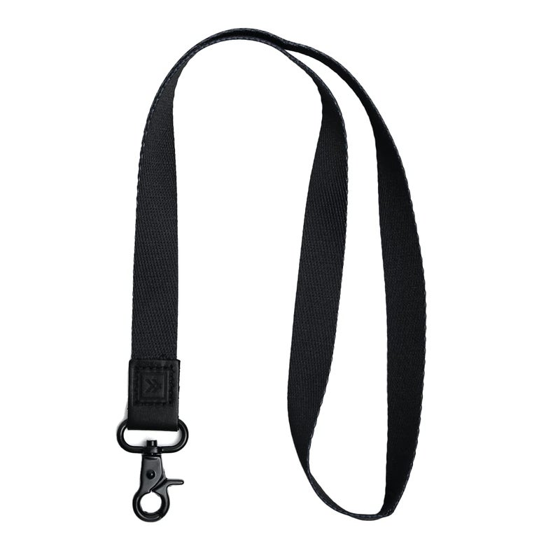 Thread Wallets Cool Neck Lanyard for Men & Women, Cute Key ID Badge & Wallet Holder (Black) - Image 1